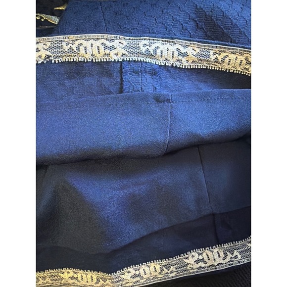 Lilly Pulitzer Navy Blue Strapless Gold Embroidered Cocktail Dress Size 6 - Picture 8 of 10